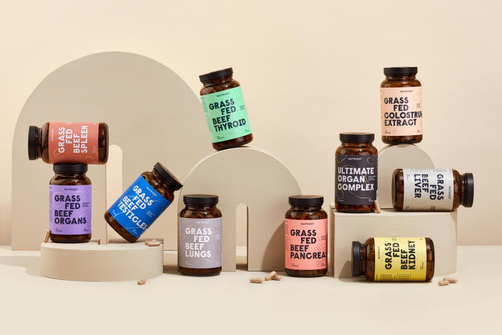 Nutriest grass-fed beef organ supplement range